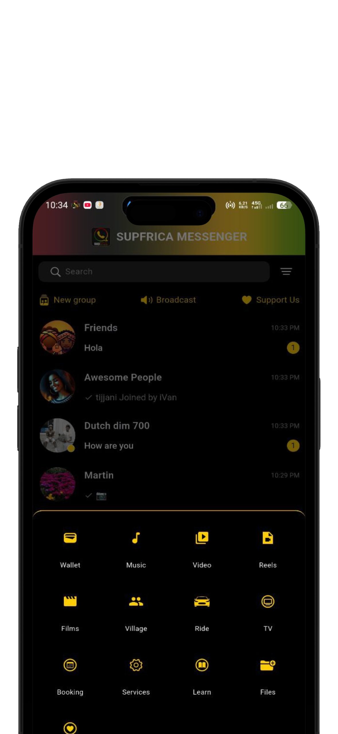 Supfrica Messenger Settings